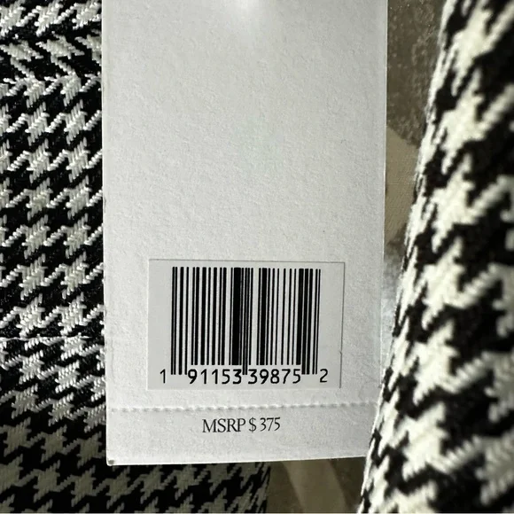 NWT Jason Wu Black And White Houndstooth Blazer Wrap Mini Dress Women’s Size L - Picture 9 of 12